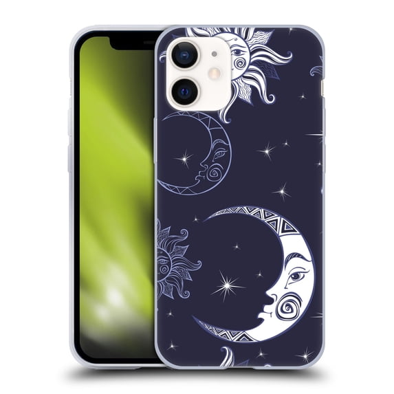 Head Case Designs Officially Licensed Haroulita Magick - Tarot - Mystical Moon And Stars Soft Gel Case Compatible with Apple iPhone 12 Mini