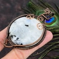 thumbnail image 3 of Natural Rainbow Moonstone Gemstone Copper Wire Wrap Gift Pendant 3.47, 3 of 4