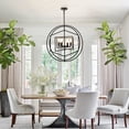 thumbnail image 4 of LovingAHome 6 Lights Farmhouse Pendant Light for Kitchen Island Lantern Style Candle Holders with Black Frame, 4 of 7