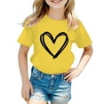 thumbnail image 1 of T-shirt Graphique Mignon pour Filles, Col Rond, Manches Courtes, Été Décontracté, 1 of 5