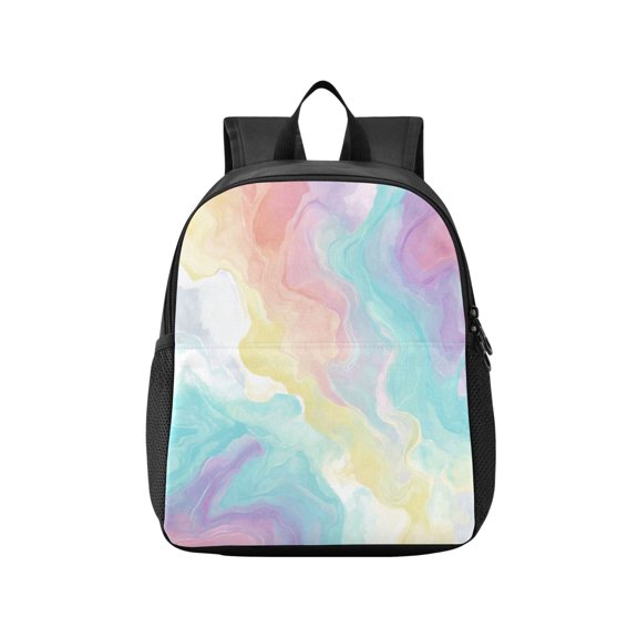 Toddler Backpack Whimsical Marble Pastels Waterproof Lightweight Backpack Casual Mini Daypack for Daycare & Travel