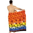 thumbnail image 4 of HAPPY BAY Men's Bath Trunk Swimsuits Sarong Pareo Beach Wrap One Size Orange-F347 Summer Vacation Aloha, 4 of 5