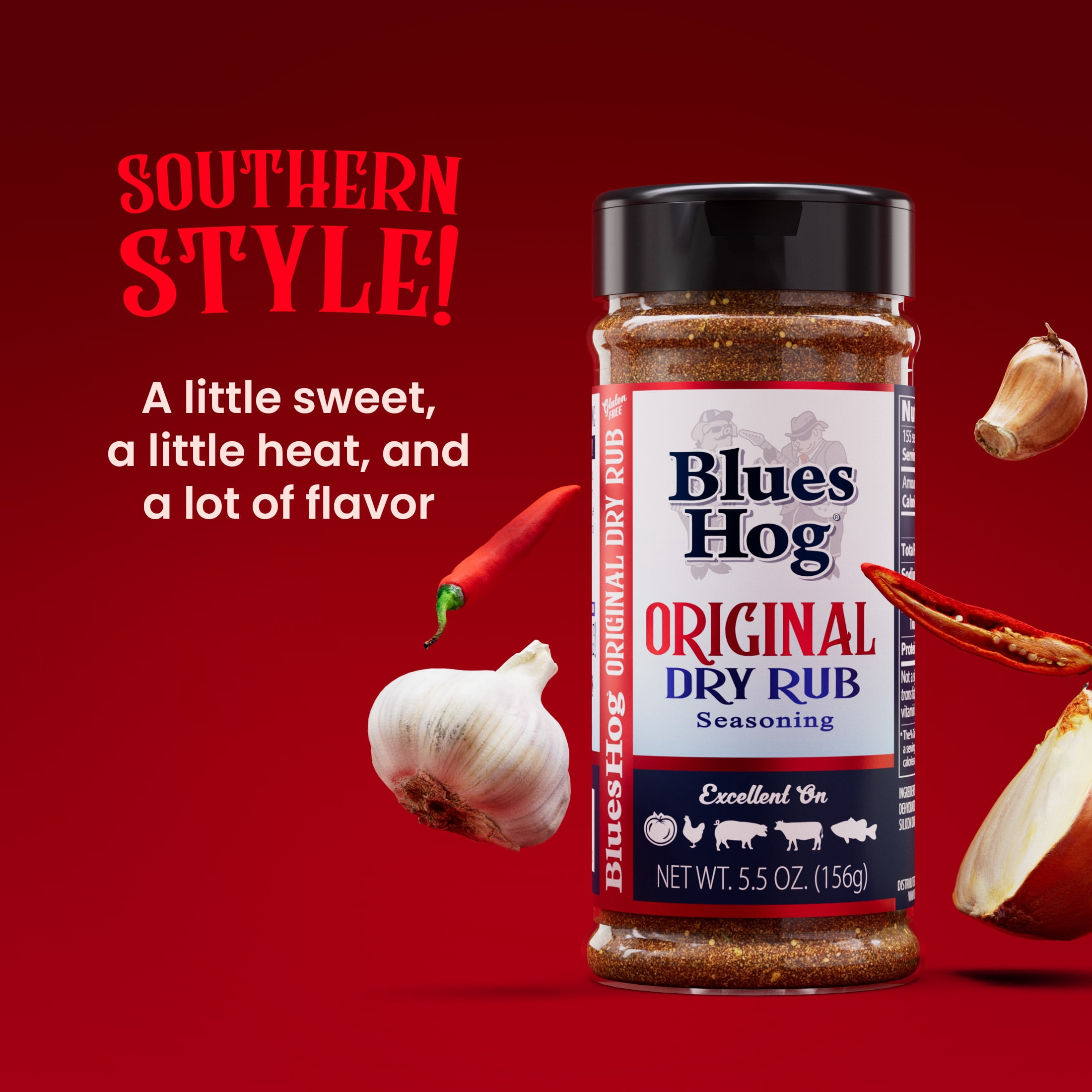 Blues Hog Original Dry Rub Seasoning, Gluten Free, 5.5 oz