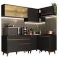thumbnail image 2 of Madesa Gabinete de Cocina Integral Completa de Esquinero 332 cm Reims Negro 02, 2 of 7
