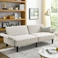 thumbnail image 2 of Cozy Velvet Futon Bed With Adjustable And Frame Velvet, For Extended Sleeper Area, 2 of 6