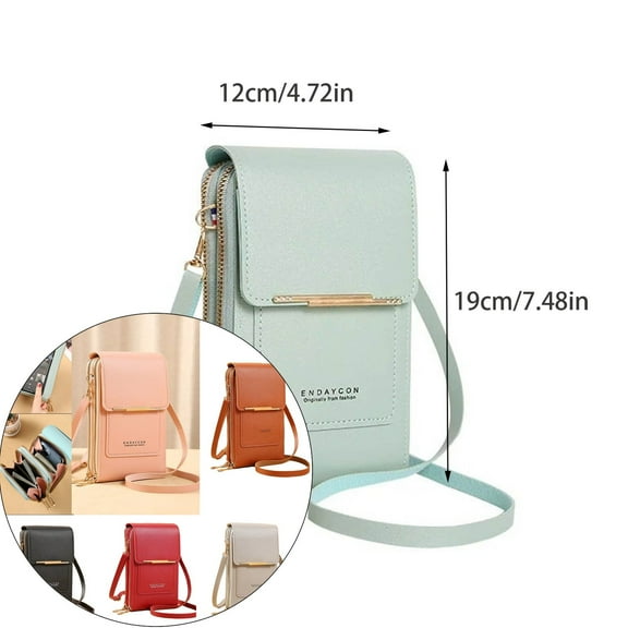 WNFJR Anti-Theft Leather Bag, Small Cell Phone Crossbody Bags for Women Trendy Purses Touchscreen Functional Shoulder Bag with Credit Card Slots