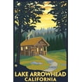 thumbnail image 3 of Lake Arrowhead, California -Cabin in the Woods - Lantern Press Artwork (12x18 Gallery Wrapped Stretched Canvas), 3 of 4