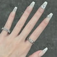 thumbnail image 3 of Uñas francesas a presión, uñas postizas medianas, uñas transparentes para mujeres, 3 of 5