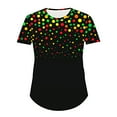 thumbnail image 5 of Tops for Women under $5 Short Sleeve Round Neck Casual Printing Shirts Loose Plus Size Tee Tunic Blouse Multicolor, 5 of 5