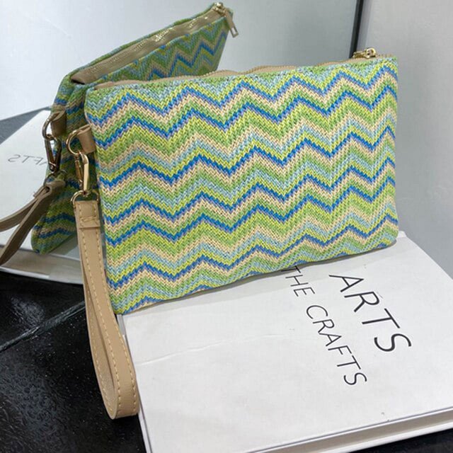 LinYooLi Money Beach Long Bag Colourful Ladies Clutch Coin Purse Handmade Casual Portable Elegant Simple Exquisite for Weekend Vacation