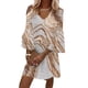 thumbnail image 1 of Txlixc Vestido estampado de 3 / 4 mangas para mujeres, vestido de verano con volantes de cuello V Txlixc moda, 1 of 6