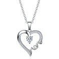 thumbnail image 2 of BYHONG Gifts for Mum Sterling Silver Mother Daughter Love Heart Necklace Pendant Necklaces for Women Silver One Size, 2 of 6