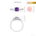 thumbnail image 5 of ANGARA Natural Amethyst Solitaire Ring in 14K White Gold for Women, Girls Ring Size-4 (Stone Grade-AAAA, Size-5mm) February Birthstone Jewelry Gift for Her Birthday, Wedding Anniversary, Engagement, 5 of 10