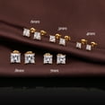 thumbnail image 6 of Men Earrings Gold Square Earrings for Men Women Stud Earrings Square Diamond Earrings Square Cubic Zirconia Earrings Gold Stud Earrings Square Gold Earrings 4mm, 6 of 7