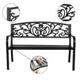 thumbnail image 4 of Ktaxon 50 Inch Outdoor Bench, Powder Coated Steel Garden Bench for Patio, Park & Courtyard, Antique Finish with PVC Backrest, Black, 4 of 14