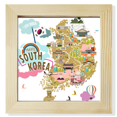 thumbnail image 1 of South Korea Map Love Travel Square Picture Frame Wall Tabletop Display, 1 of 3