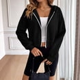 thumbnail image 2 of Women's Cropped Zip up Hoodie with Pockets Ruched Waist Crop Sweatshirt Jacket Fall Raglan Hooded Sweatshirts, 2 of 9