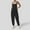 Black, variant on WXLWZYWL Jumpsuits for Women Casual Sleeveless Dressy Adjustable Straps Overalls with Pocket Waffle Knit Solid Long Romper