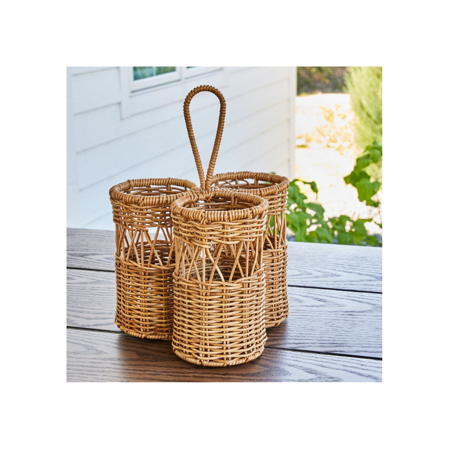 Better Homes & Gardens Rattan Wine Caddy