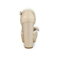 thumbnail image 2 of BLISSFUL STEP Valentine's Women's Platform T Strap Bow Vintage Block Heels Pumps Nude 11, 2 of 7