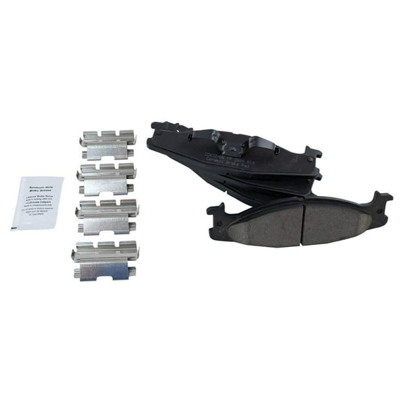 TRQ Premium Posi Ceramic Brake Pad Front Set Kit for Ford Bronco E150 F150 BFA73369 Fits select: 1994-2003 FORD ECONOLINE