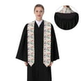 thumbnail image 4 of Logiee Alpaca Flower Print Unisex Adult Graduation Stole Shawl 72" Long for Academic Commencements Shawl-Flattened, 4 of 7