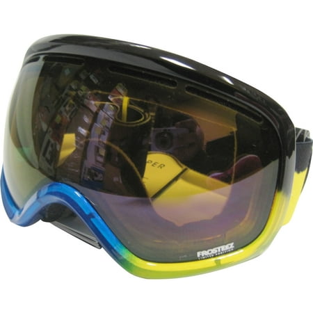 Vonzipper Asian Fit (AFG) Snowmobile Goggles - Boonanny Blue Yellow - Astro Chrome / One (Best Asian Fit Goggles)