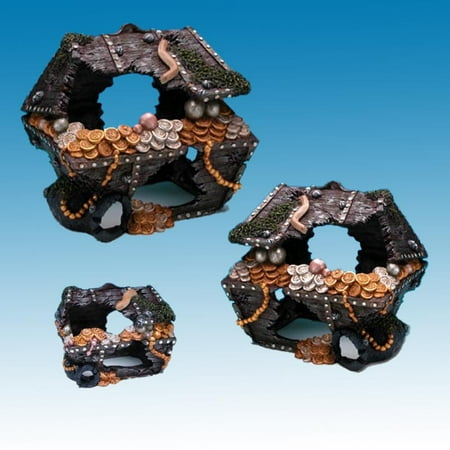 Penn Plax Sunken Treasure Chest Aquarium Decoration