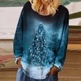 thumbnail image 1 of Qertyioot Femmes Hiver Noël Impression Sweat-Shirt, Manches Longues Casual Col Rond Pull Tops de Mode, 1 of 4