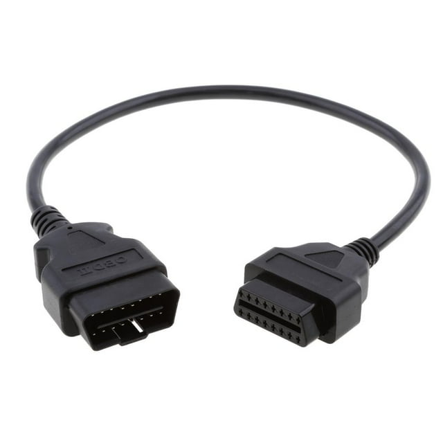 Cable de Extensión Conector de Alambre 16 Pines Negro 0.5 m Sistemas de Diagnóstico de Motor Yotijar OBD2 Extension Splitter Cable