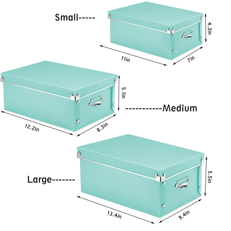 3 Pack/Set Plastic Storage Box with Lid,Waterproof Collapsible