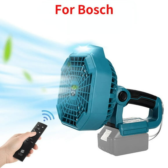 Ventilador Inalámbrico Portátil de 14,4 a 18 V para Makita/Bosch/Dewalt/Milwaukee Ventilador de Mano con Batería de Litio de 18 V para Lugar de Trabajo con Luz LED Ventilador de Camping de Escritorio USB Recargable para Exteriores