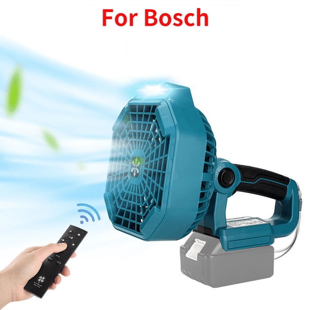 Ventilador Inalámbrico Portátil de 14,4 a 18 V para Makita/Bosch/Dewalt/Milwaukee Ventilador de Mano con Batería de Litio de 18 V para Lugar de Trabajo con Luz LED Ventilador de Camping de Escritorio USB Recargable para Exteriores