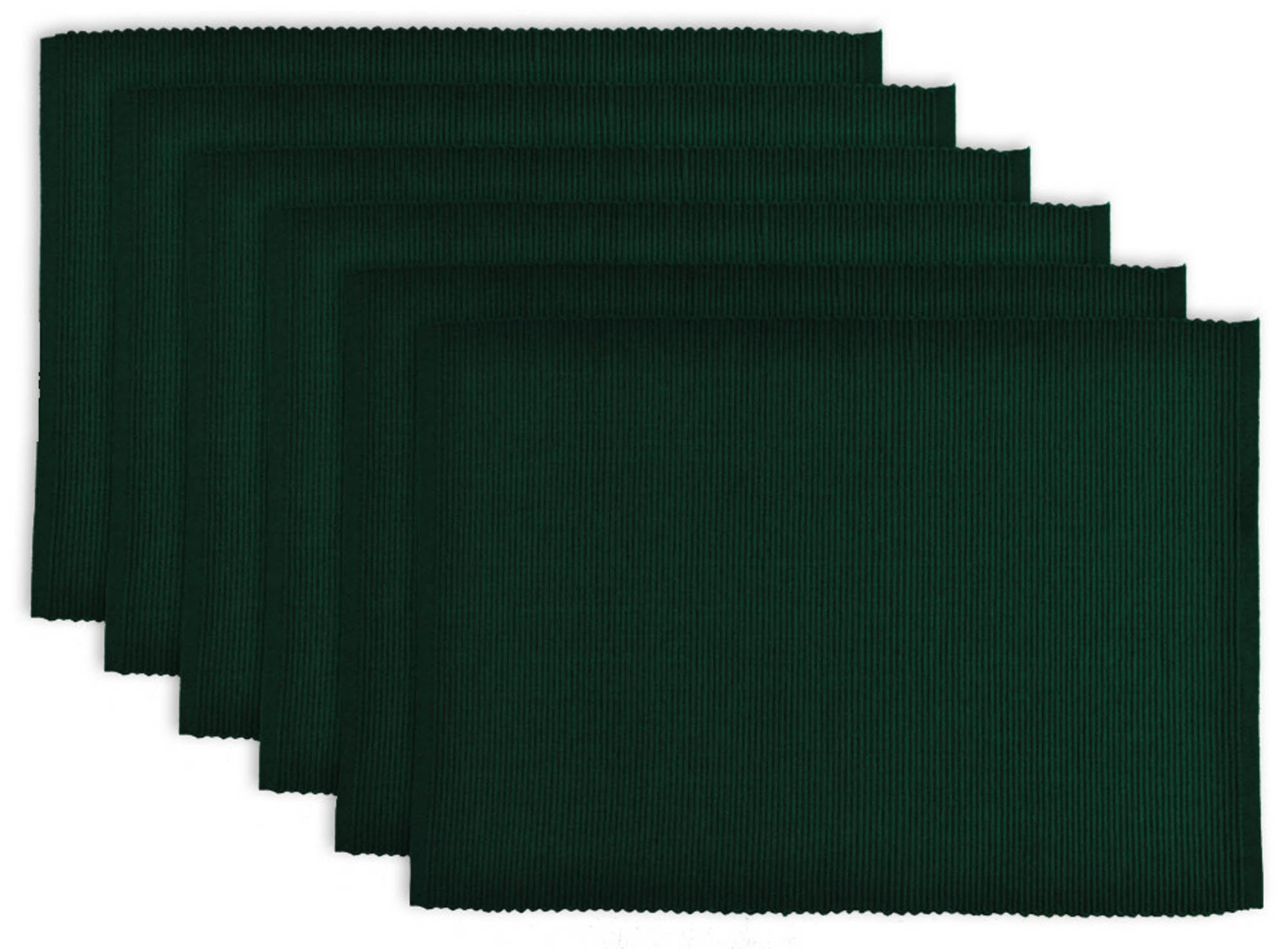 DII Ribbed Kitchen Placemat Set, Set of 6, 19"x13", 100 Cotton