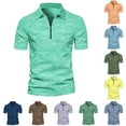 thumbnail image 4 of YanHoo Zipper Polo Shirts for Men Short Sleeve Quick Dry 1/4 Zip Golf Shirts Lightweight Slim Fit Quarter Zip Summer T Shirts 2024 Father's Day Gifts Clearance Sales, 4 of 4