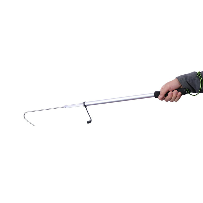 fishing graff 120cm Fishing Gaff Telescopic Fish Gaff with Stainless Spear  Gaff Hook of Saltwater Offshore Ice Tool Aluminium Pole EVA Handle (Silver)  