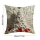 thumbnail image 3 of Funda de cojín navideña de lino | Funda de cojín para sofá de 45 x 45 cm | Estampado 3D de Papá Noel, reno, muñeco de nieve y árbol | Decoración en rojo, blanco y dorado, 3 of 5