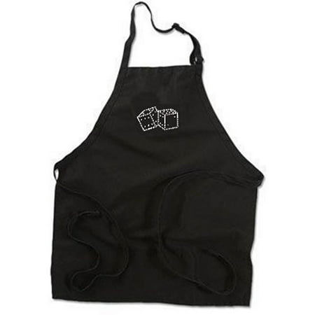

Bunco Babe Black Apron with 3 Genuine Cystal Dice Stones