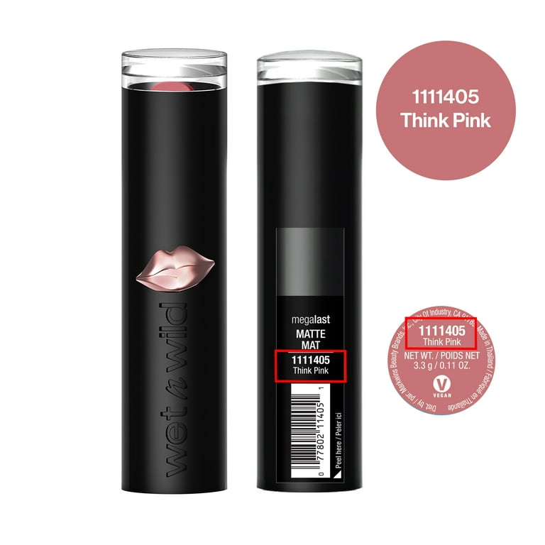 wet n wild, Mega Last Matte Lip Color, Think Pink, Full Coverage