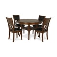 thumbnail image 2 of New Classic Furniture Gia Solid Wood 5-Piece Round Dining Set in Brown, 2 of 10