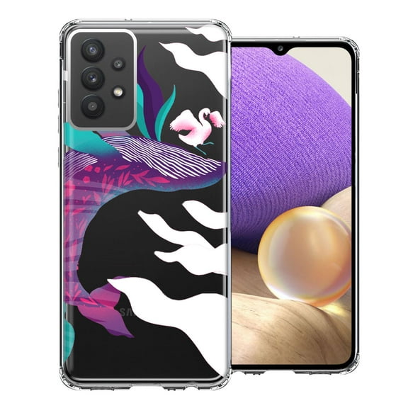 MUNDAZE For Samsung Galaxy A32 Mystic Floral Whale Design Double Layer Phone Case Cover