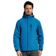 thumbnail image 2 of Muvtei Men's Hooded Softshell Jacket Fleece Lined Waterproof Hooded Soft Lightweight Windbreaker Shell Jacket Outdoor Hiking Rain Jacket Blue-L, 2 of 12