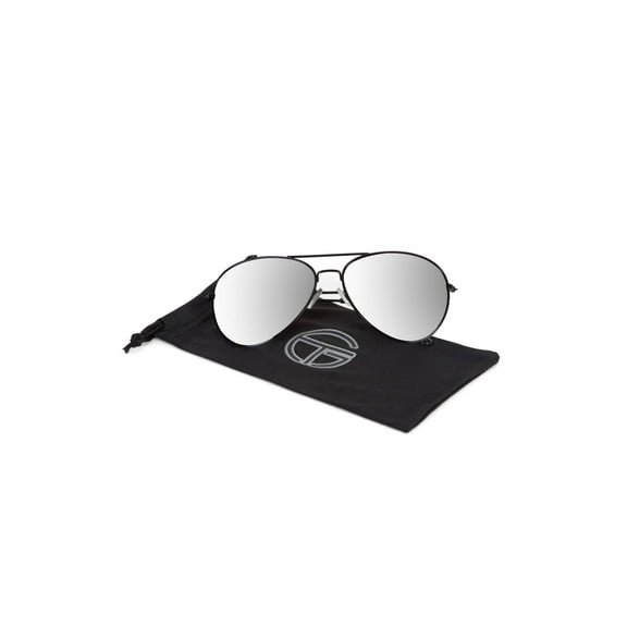 Black Frame Mirror Lens Aviator