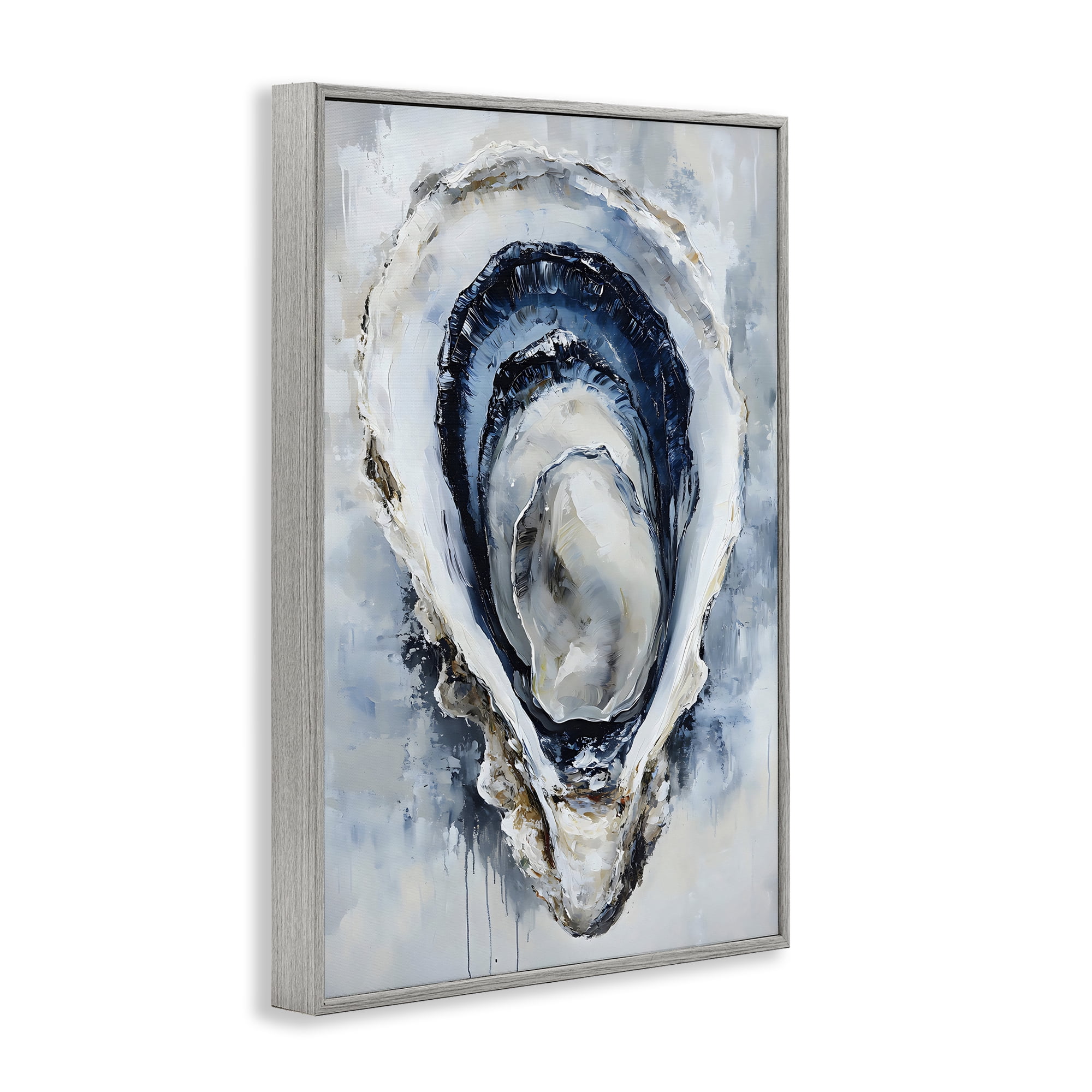 Stupell Industries Blue Oyster Shell Interior Gray Framed Giclee Art, design by Creative Studio