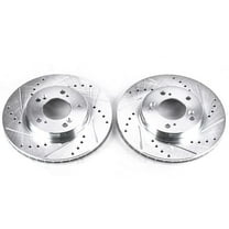 Power Stop Front Pair of Drilled and Slotted Brake Rotors JBR528XPR