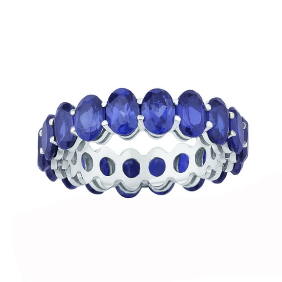 Sterling Silver Blue Sapphire Eternity Band Ring