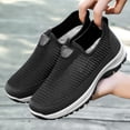 thumbnail image 7 of Domuza Mens Thick-Soled Mesh Breathable Casual Shoes Slip-On Soft Sole Sports Shoes with Ortho Arch Support Anti-Slip Properties Suitable Black 7 (EU-39), 7 of 7