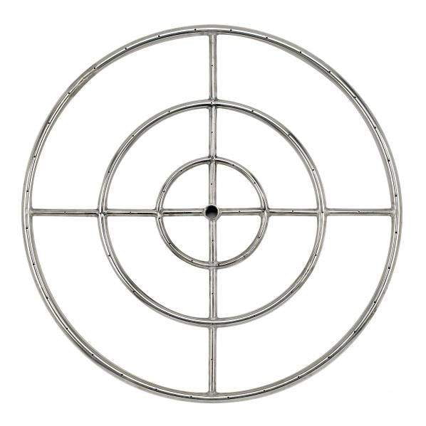 Propane American Fireglass Round Stainless Steel Fire Pit Burner SS-FR-36-LP 36-Inch 