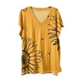 thumbnail image 4 of T Shirts For Women Womens Tops Summer Daily Casual V Neck Shirts Short Sleeve Tops Blouses Loose Fit Shirt, 4 of 4
