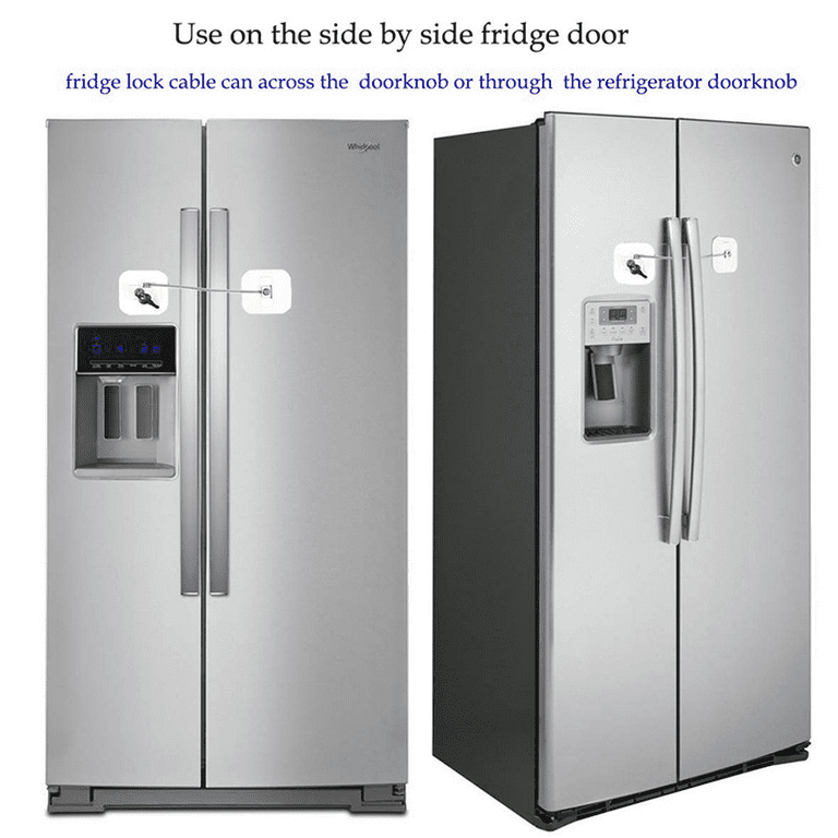 Refrigerator Lock, Mini Fridge Lock with Key for Adults, Lock for A Fridge,  Cabinet Door(White 4Pack)